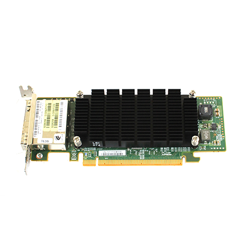 16 external 6 Gb/s SAS+SATA ports<br/>16 channel, PCI Express 2.0<br/>Thin profile design<br/>Four x4 external high-definition mini SAS connectors (SFF8644)<br/>Two LSISAS2008 6Gb/s SAS+SATA controllers<br/>Supports up to 1024 SAS or SATA terminal devices<br/>Supports Solid-state drive, hard disk, and tape drives<br/>Main advantages<br/>Maximum connectivity and performance in a compact form factor<br/>16 channel PCI Express 2.0 provides faster speed and high bandwidth application signaling<br/>High performance transmission rate with 6Gb/s data