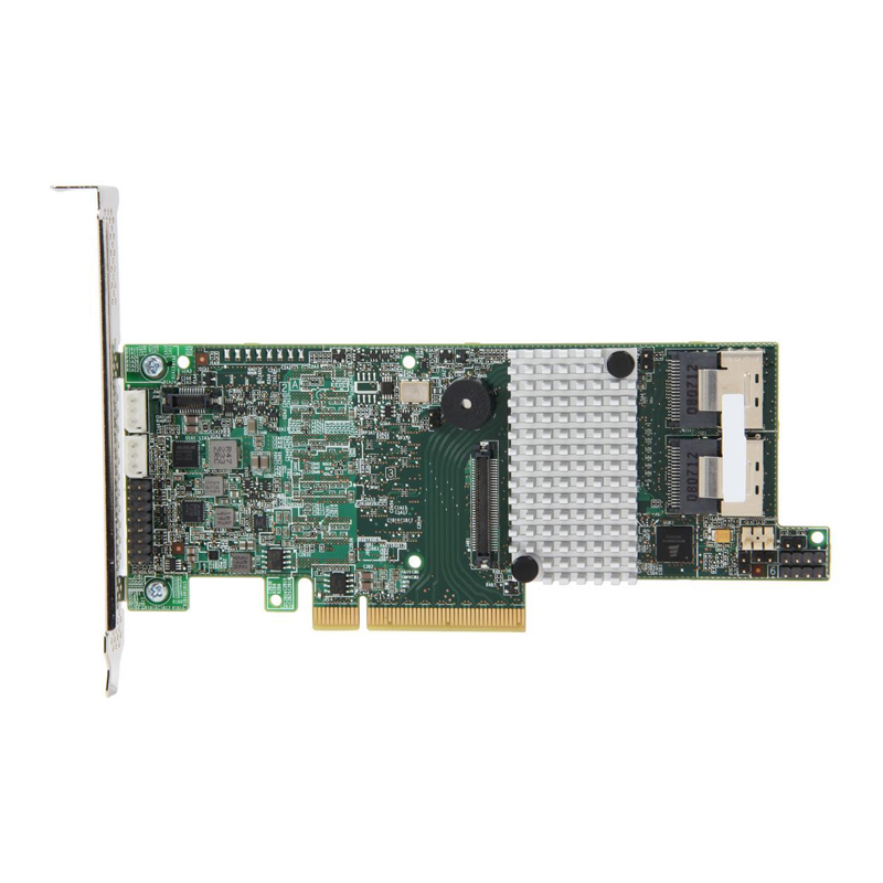 main features <br/>6 external Gb/s SATA+SAS ports<br/>Two small SAS external connectors (SFF8087)<br/>LSI SAS 2208 Dual Core 6Gb/s ROC<br/>- x2 800MHz PowerPC processor<br/>PCI Express 3.0 host interface<br/>1GB DDRIII cache<br/>RAID levels 0, 1, 5, 6, 10, 50, and 60<br/>Support NAND flash or BBU cache protection solutions<br/>Including Solid-state drive optimization software; CacheCade Pro 2.0 and Fast path ready<br/>Main advantages<br/>Unmatched RAID performance<br/>Up to 128 3Gb/s and 6Gb/s SATA and SAS hard disks or Solid-state drive<br/>Cache library technology options for more environmentally friendly and lower total cache cost protection (LSICVM01)<br/>Heat resistant backup battery option (LSIiBBU09)