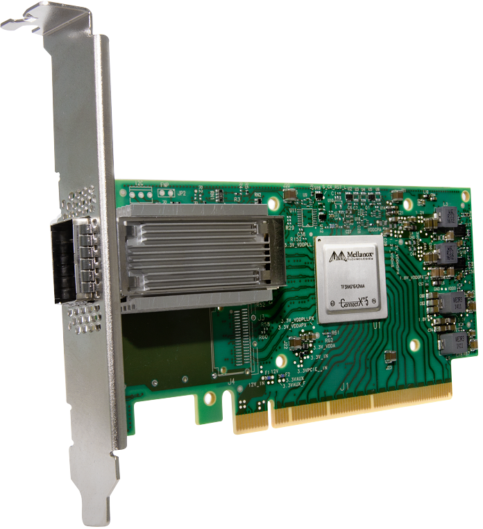Nvidia, MCX555A-ECAT, ConnectX-5 VPI, Adapter Card EDR/100GbE single port, InfiniBand network card